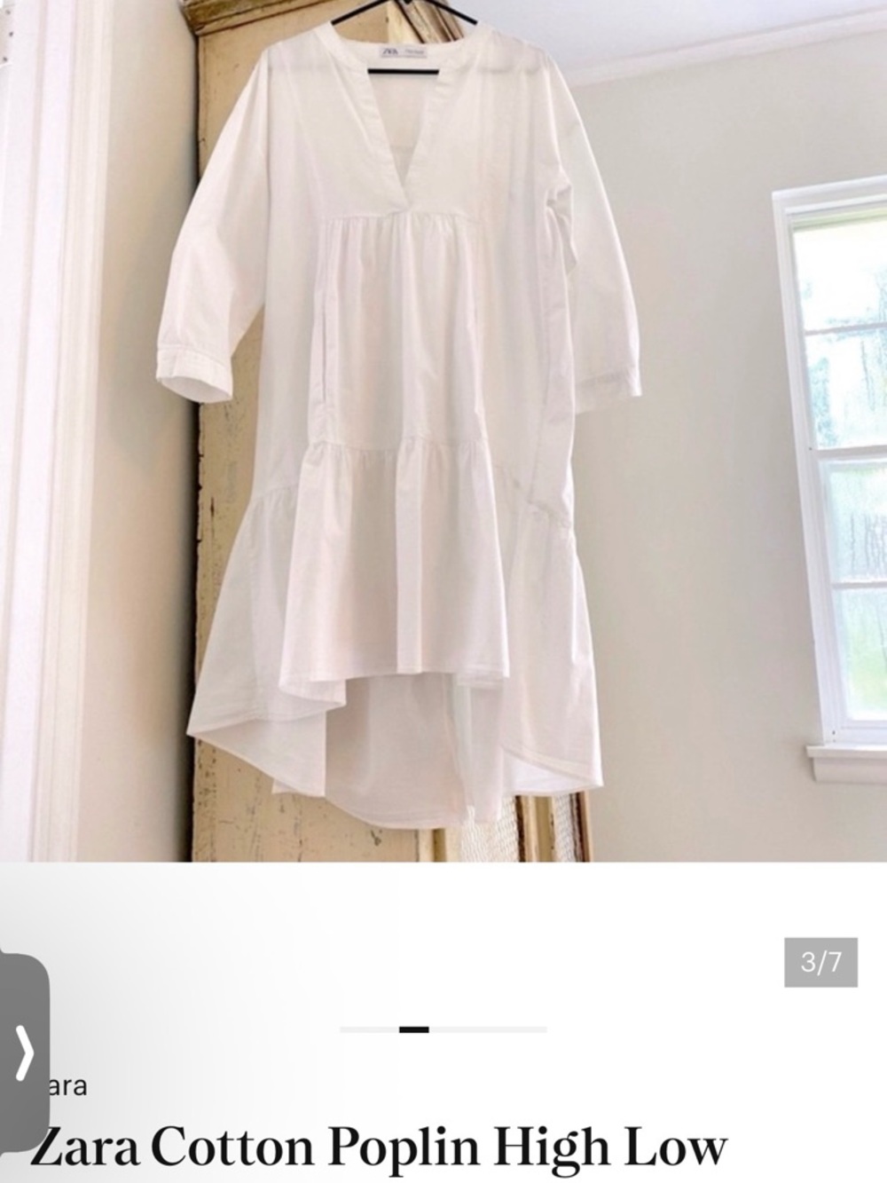 Zara Cotton Poplin High Low Dress XS - Picture 5 of 5